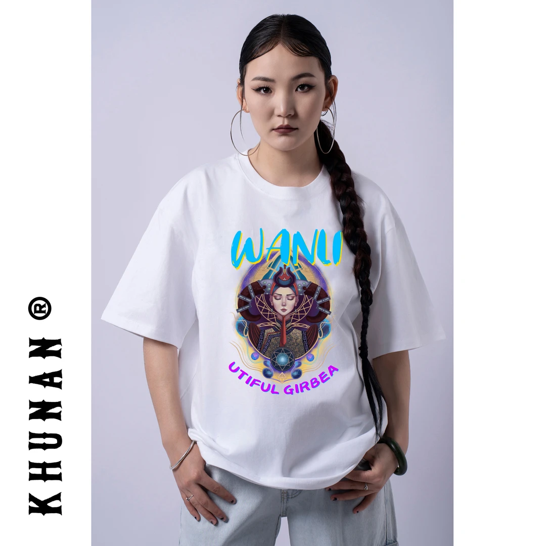 【忽纳】万丽T恤 情侣纯棉春夏圆领印花国潮半袖