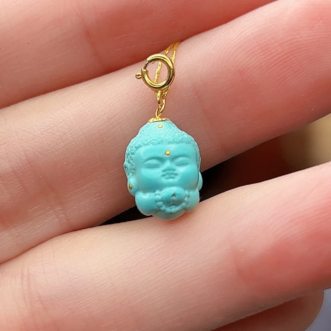 绿松石18K金镶嵌珠宝奇石