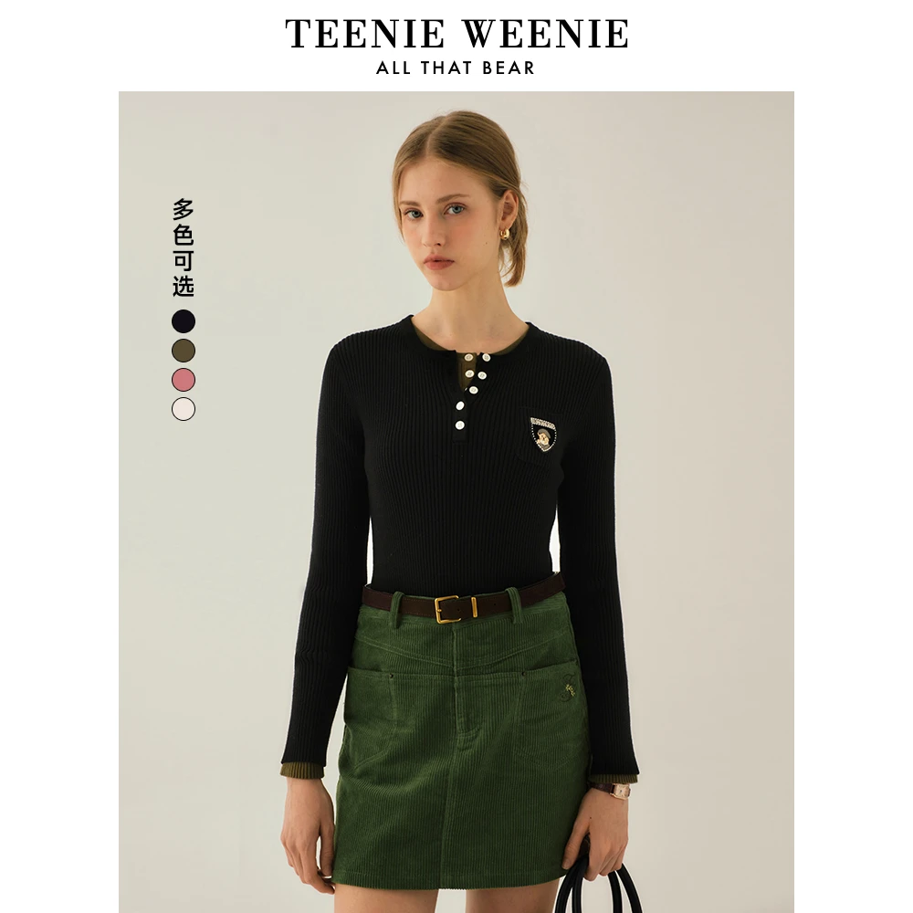 【达人专属】TeenieWeenie小熊毛衣女24冬季新款女毛衫TTKW248V35H