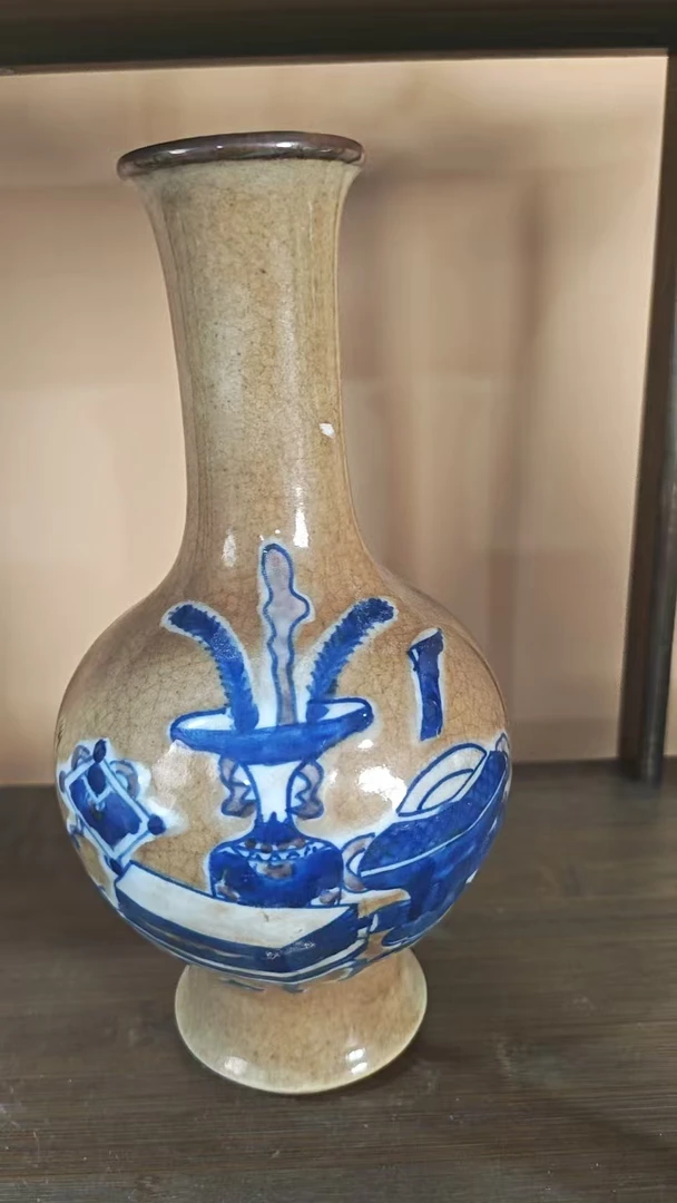 哥窑青花高地赏品