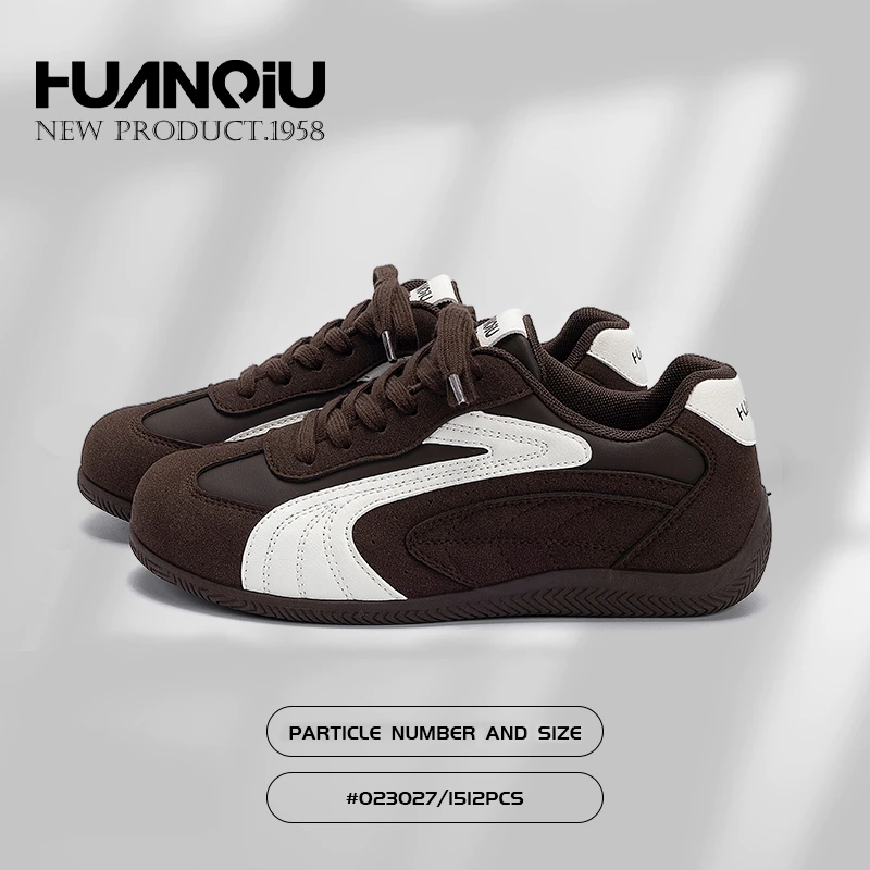 环球流光风隐形增高情侣美式鞋子2025秋季新款百搭女鞋皮面德训鞋