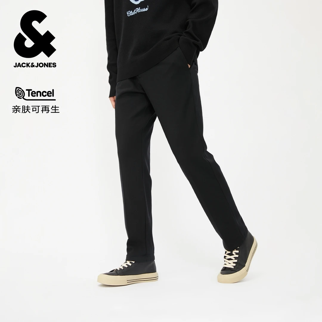 杰克琼斯秋季新款商务时尚都市通勤百搭直筒基础舒适休闲长裤男装