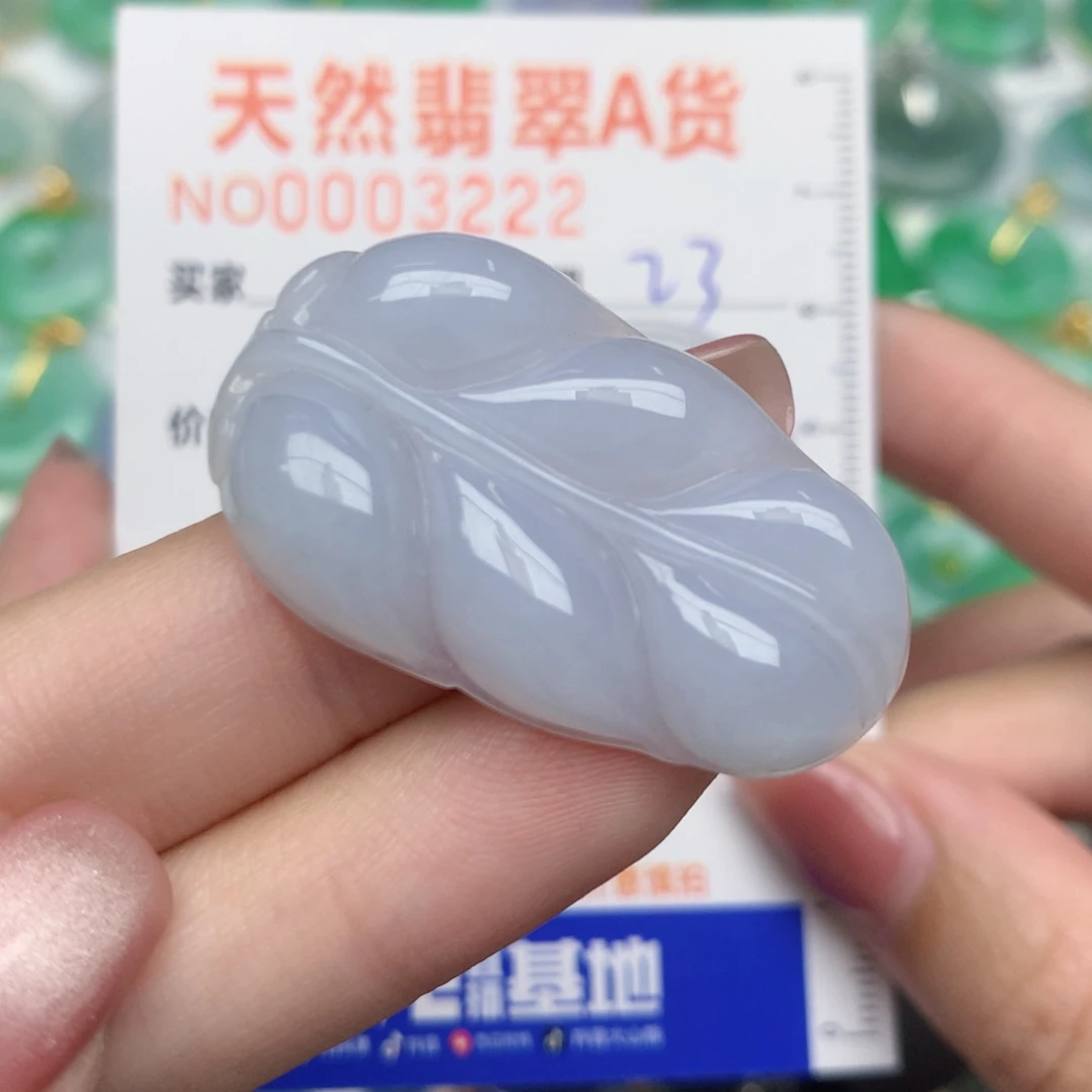 翡翠未镶嵌颈饰叶子