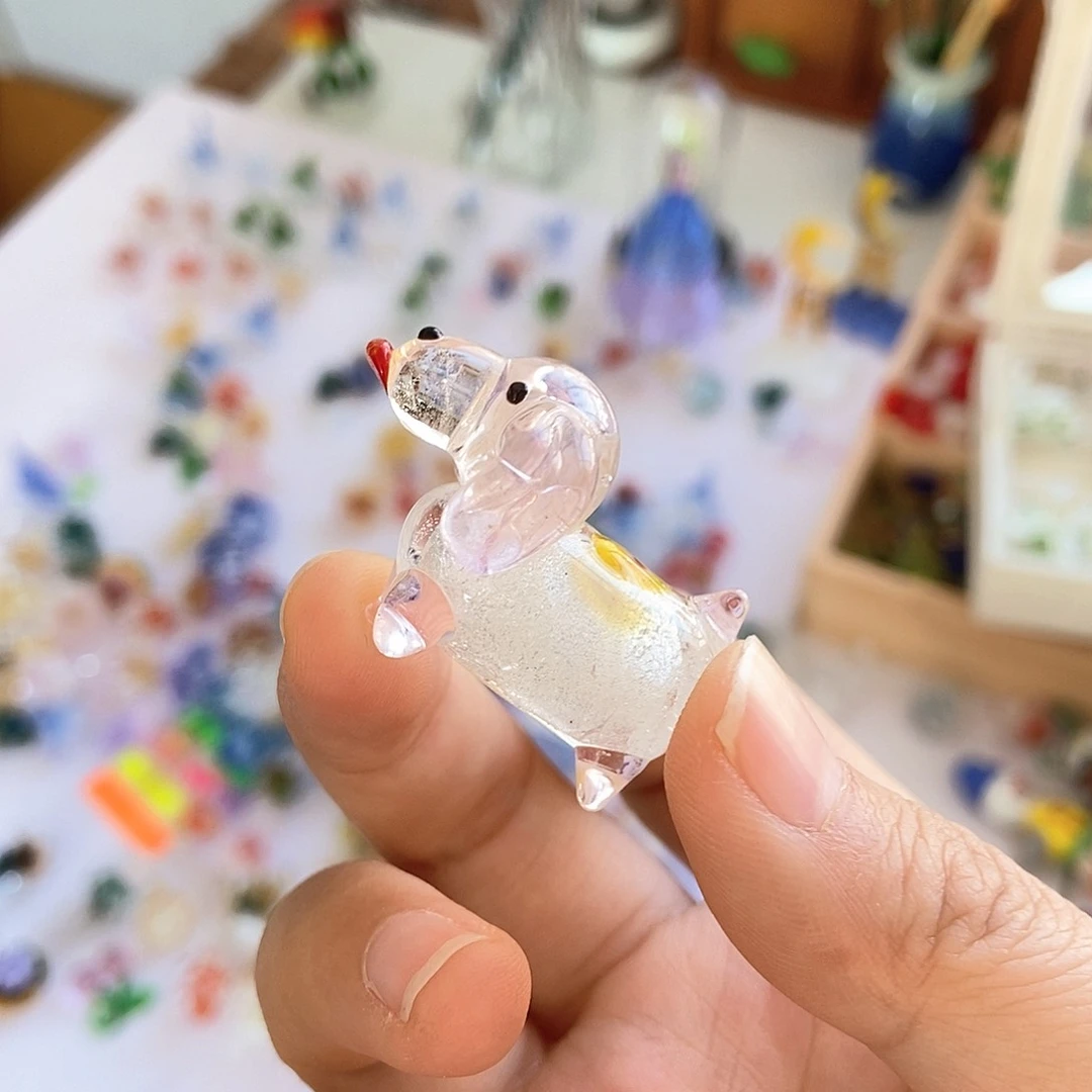 琉璃手工艺品银箔狗
