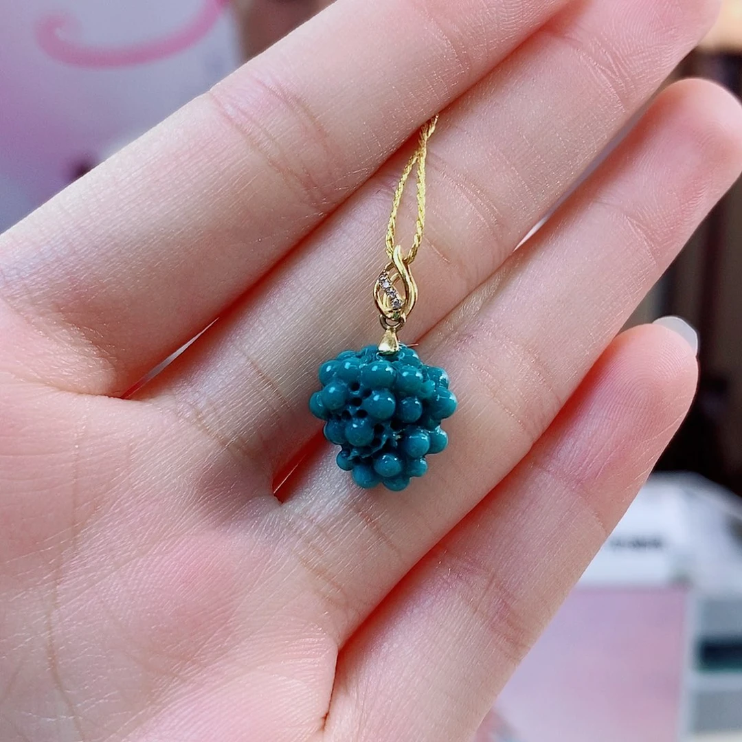 18K金镶嵌绿松石珠宝奇石