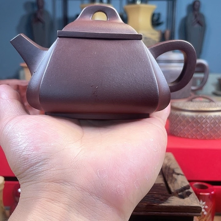 紫砂茶杯四方石瓢微瑕