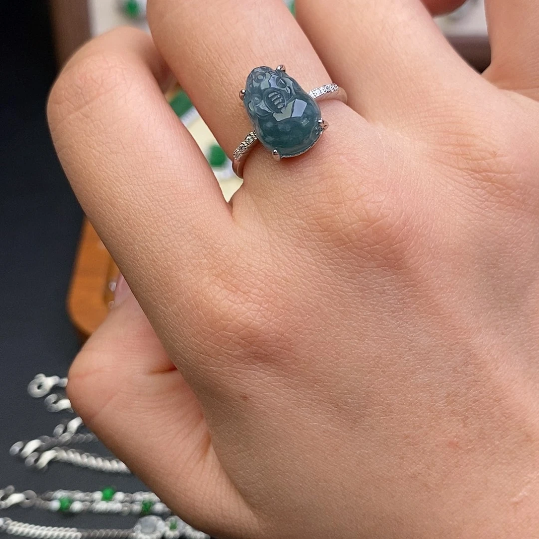 翡翠银S925镶嵌戒指
