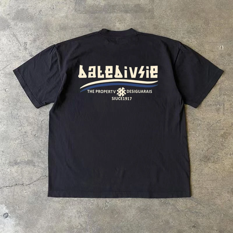 【切克Now】重磅轻奢潮流英伦风短袖t恤百搭圆领爆款小众设计感纯棉