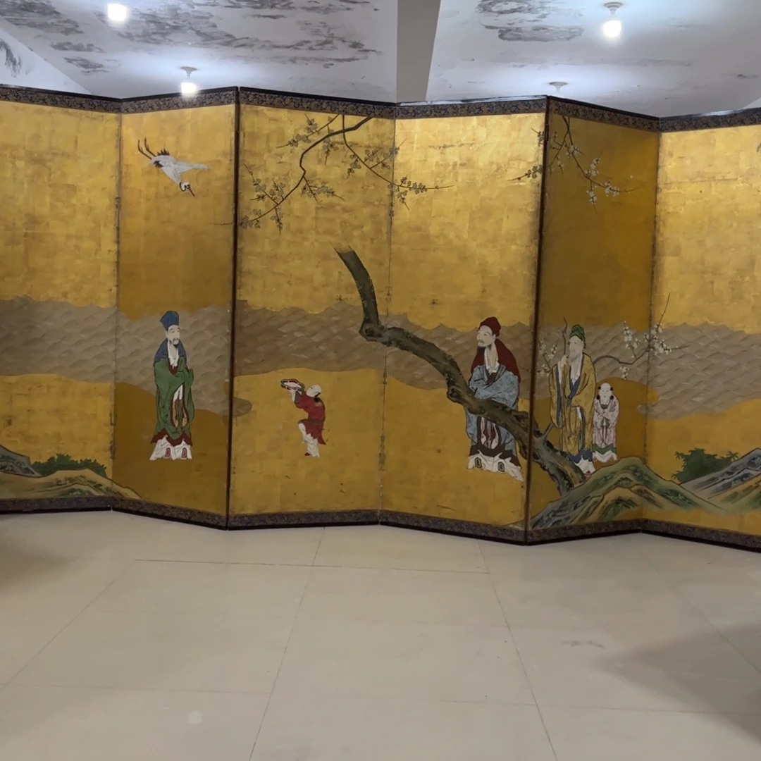 绘画屏风框画茶空间设计