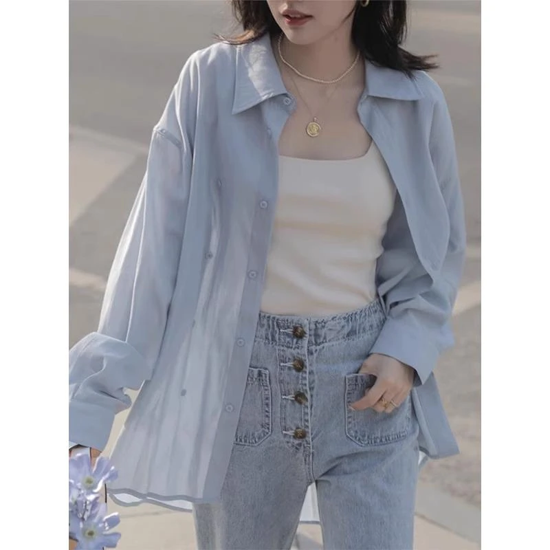 法芬图薄款透气防晒衬衫女夏季新款2025设计感小众法式甜美外搭开