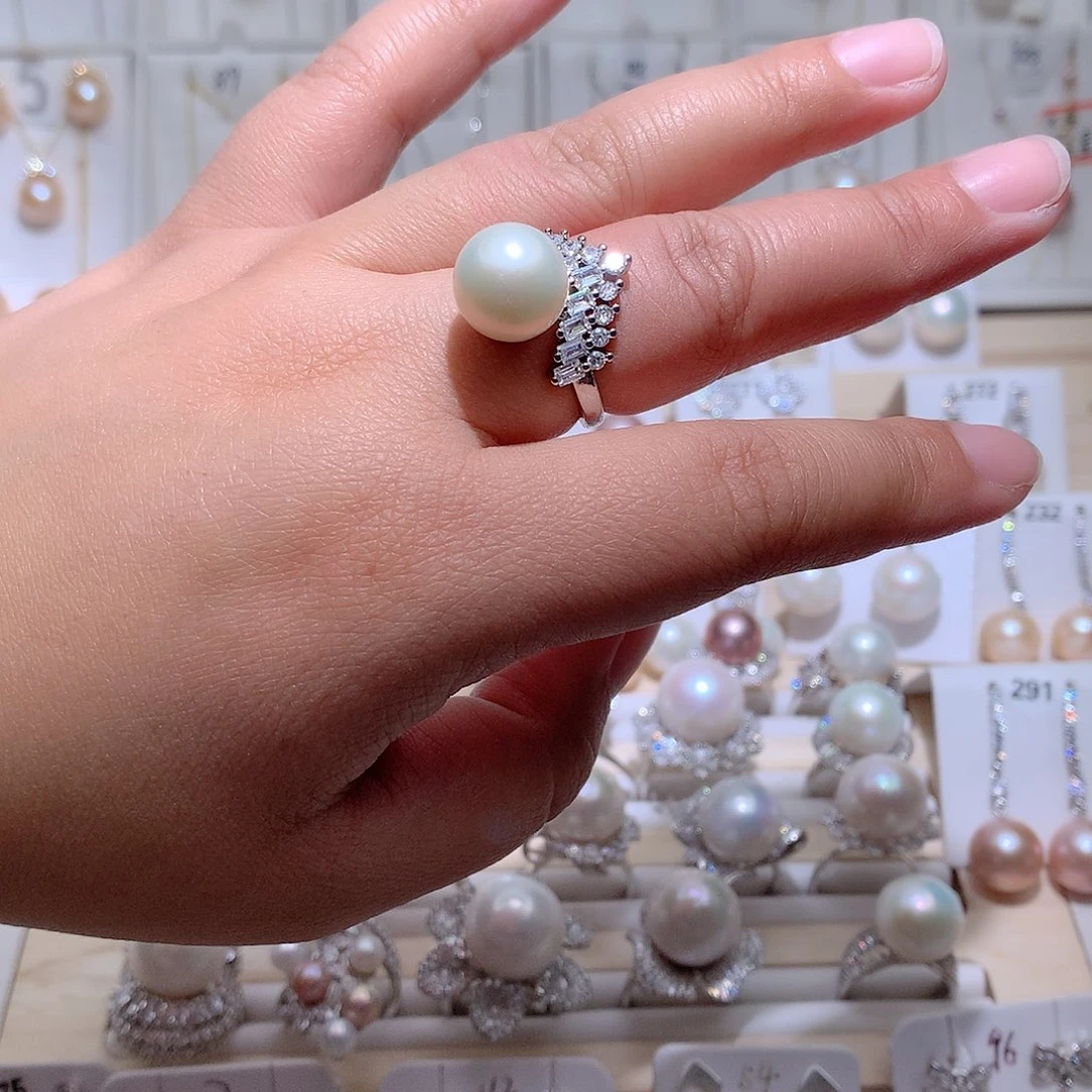 未镶嵌淡水珍珠戒指CC12mm