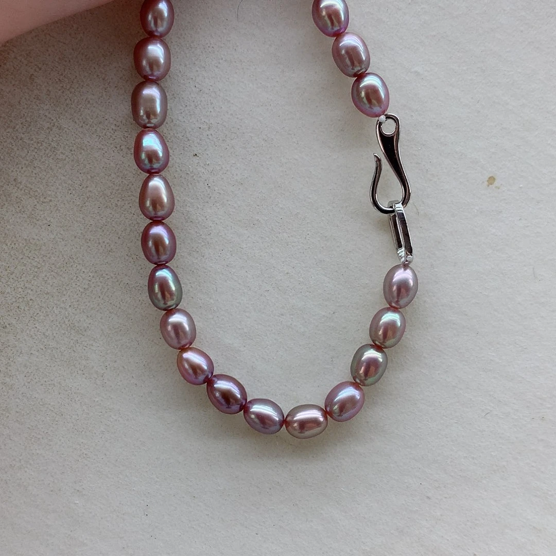 银S925镶嵌手绳淡水珍珠