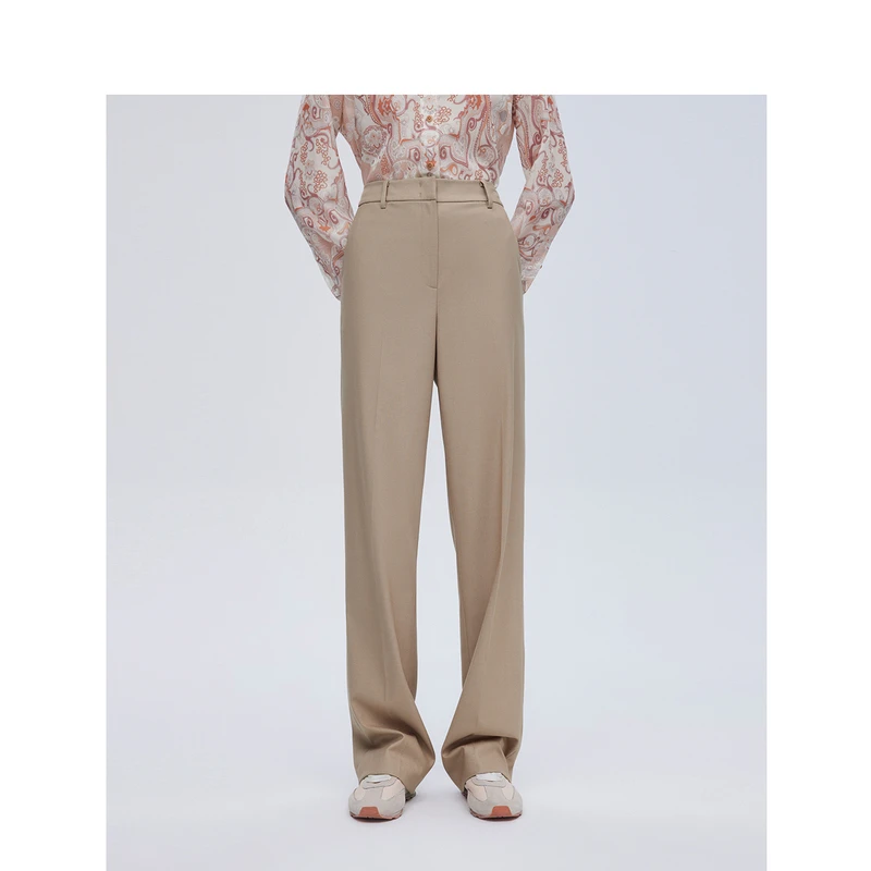 【粉丝专享】朗姿欧洲EiLEEN ELITEE气质职业高腰直筒西裤秋欧若风