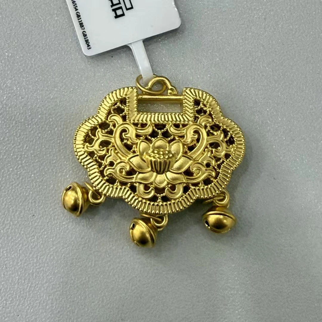 【莹莹专享】足金999莲花锁 GP   3.77 纳金添喜