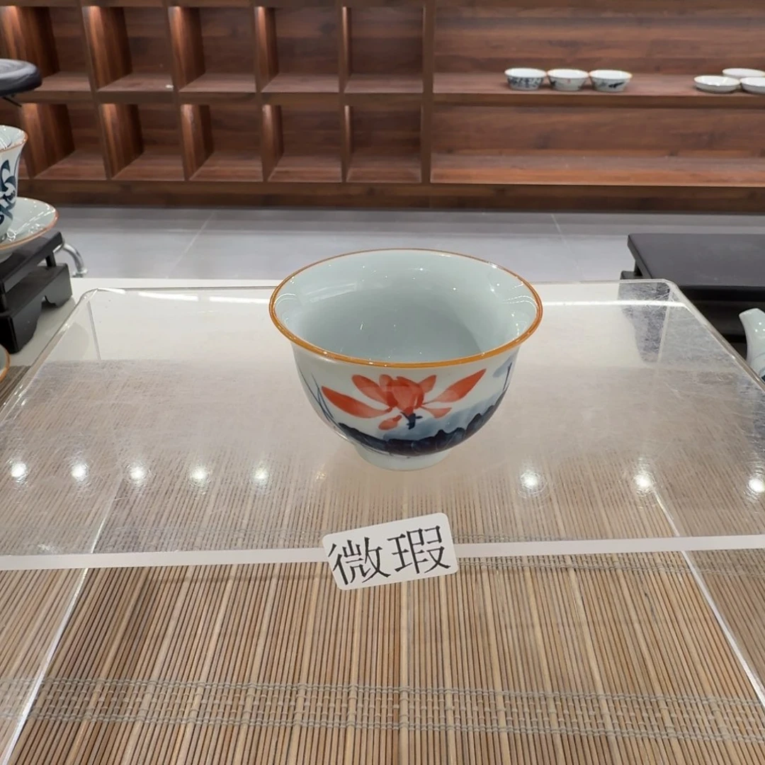 釉下手绘茶具微瑕