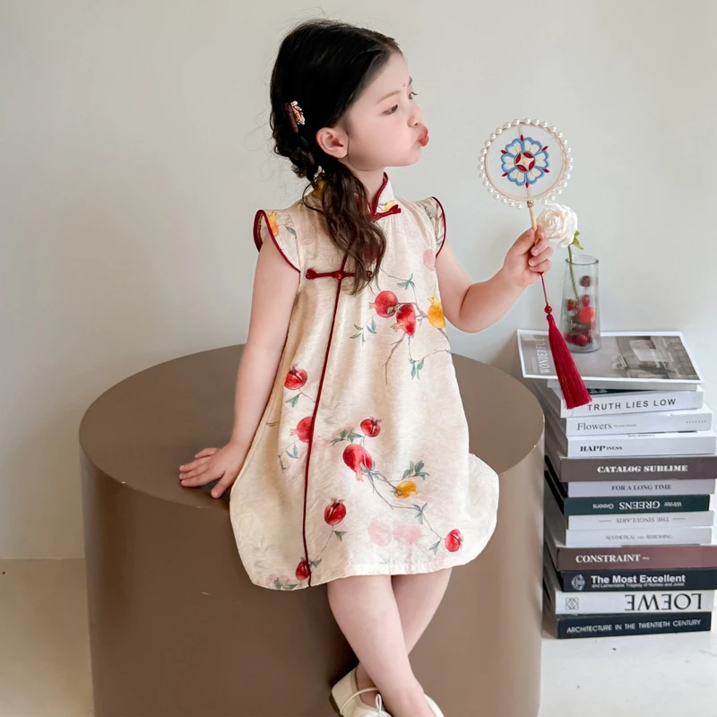 女童连衣裙新款国风汉服超仙新中式裙子女孩超好看仙气旗袍裙