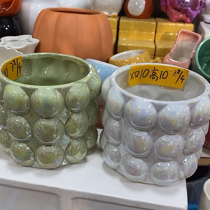 陶盆有孔 瑕疵针孔漏釉介意勿拍外口 10外高10