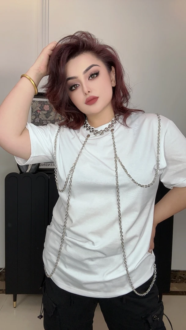 新款时尚百搭休闲链条T恤