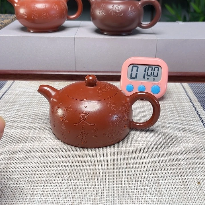 清***育紫砂茶壶宜兴原矿泥料手工紫砂壶