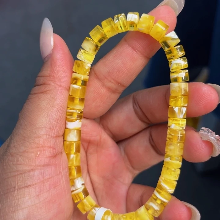 未镶嵌琥珀珠宝奇石M40号7+金瓷白妖花蜜蜡药片