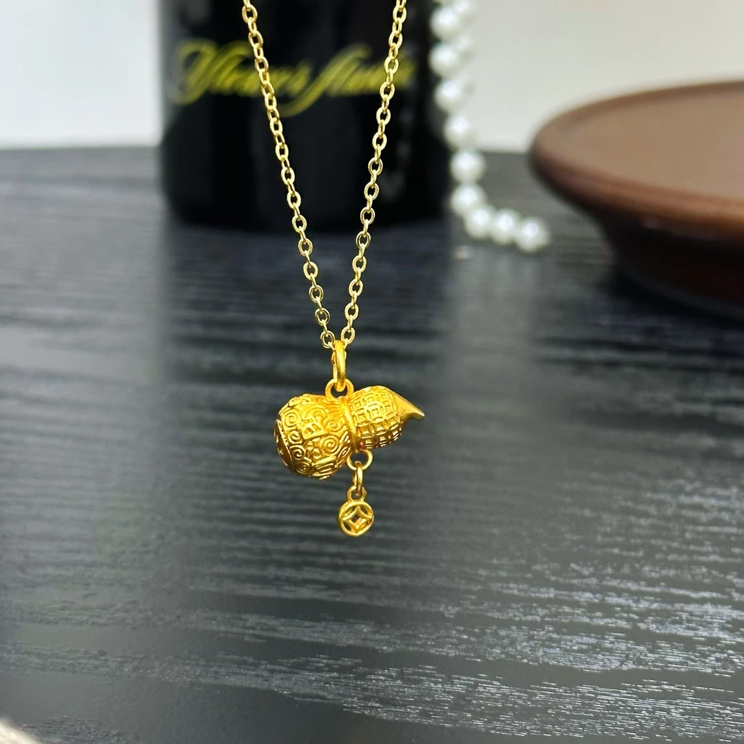 XL3040 钱币葫芦项链 古法轻奢