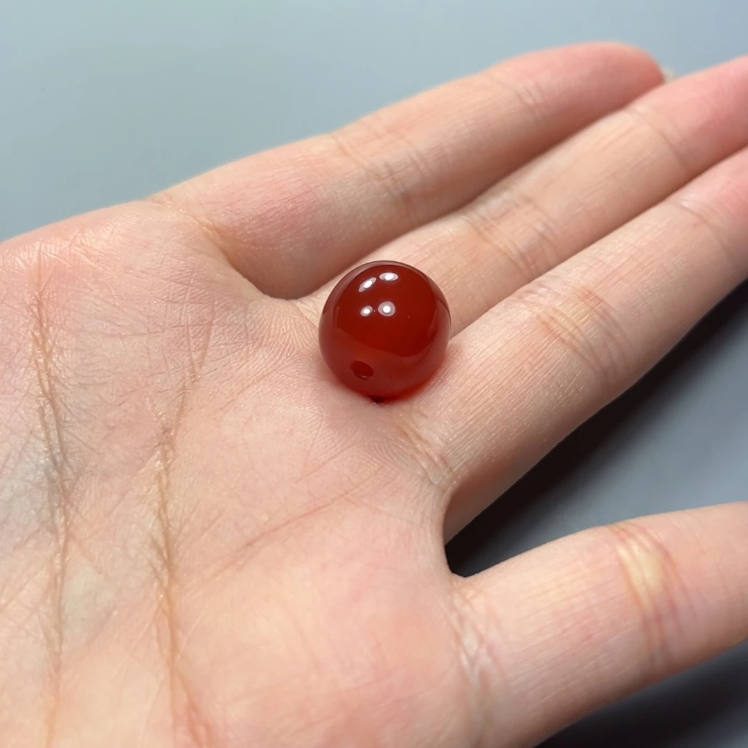 南红玛瑙冰红老型单珠12.6×11.8mm未镶嵌