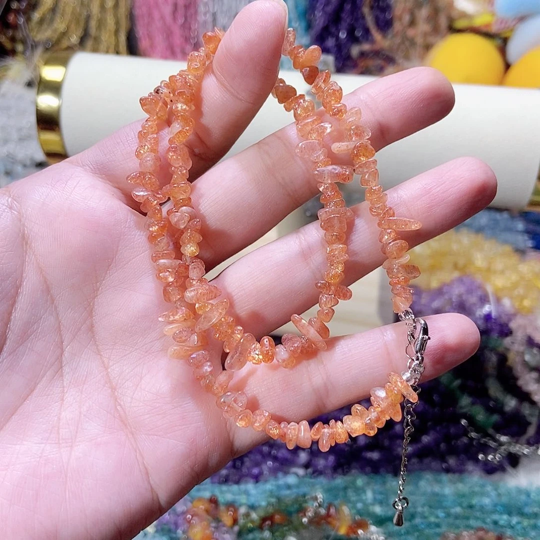 未镶嵌珠宝半成品水晶小金太阳项链