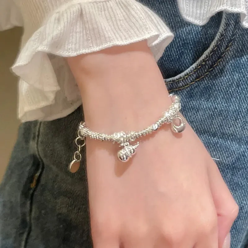 足银999葫芦小胖福吊坠银手链女款小众精致手串送女友情人节礼物