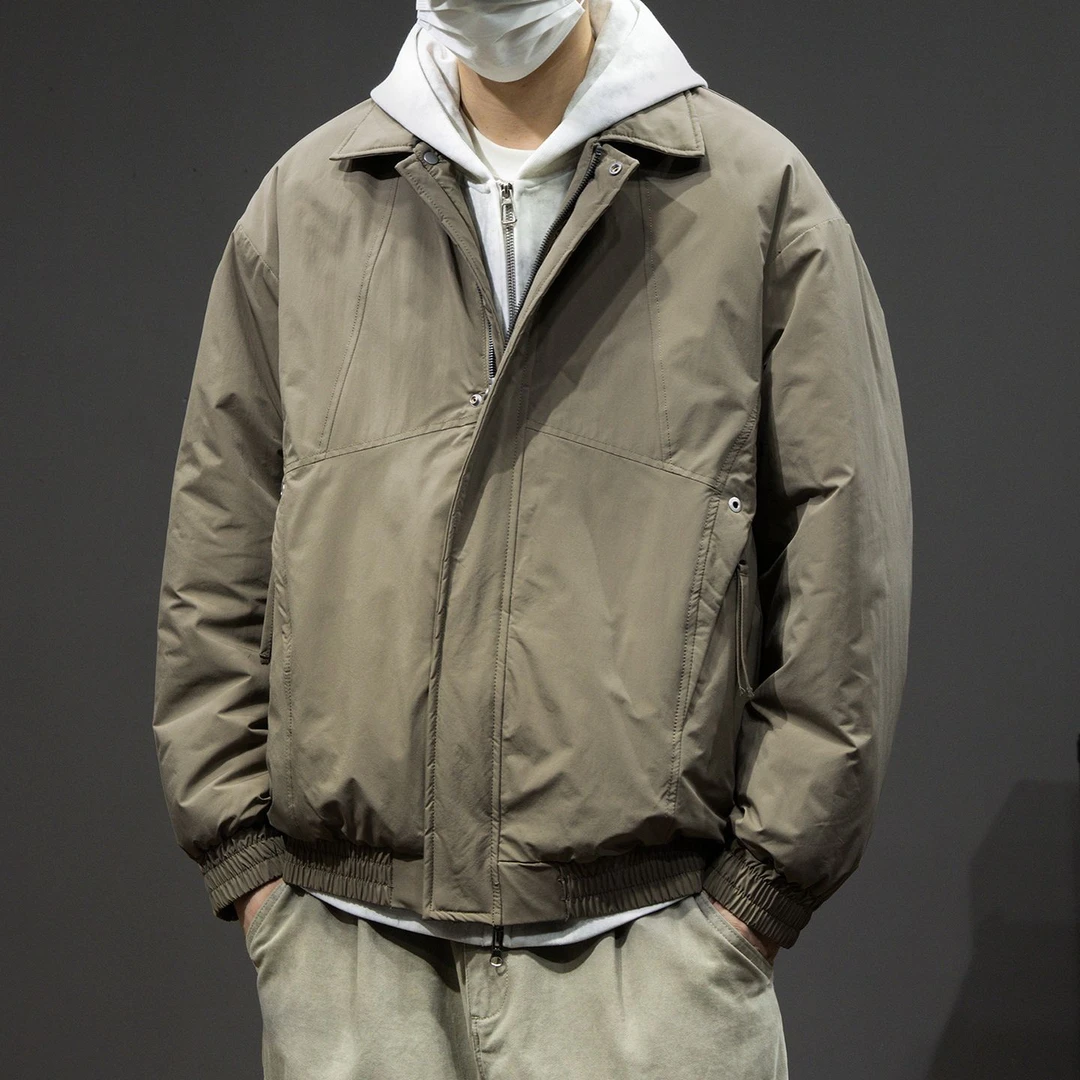 2025秋冬新款翻领工装夹克男户外登山服棉服