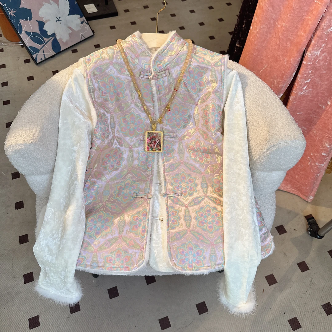 【烟花双面双穿】新中式国风绣花马甲无袖马夹时尚复古中国风