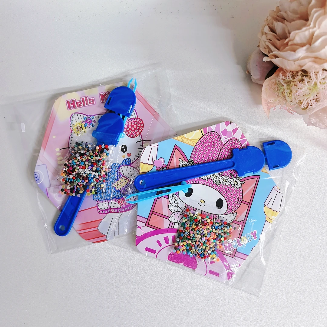 【N】钻石贴+画板【直播间拆】三丽欧拉布布钻石贴画扇