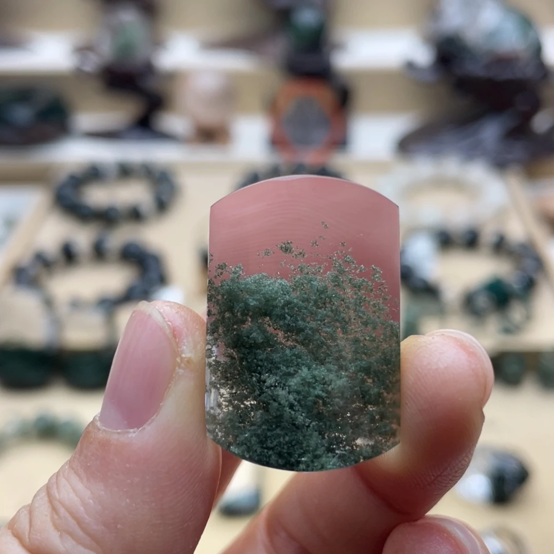 颈饰未镶嵌水晶绿幽灵聚宝盆无事牌