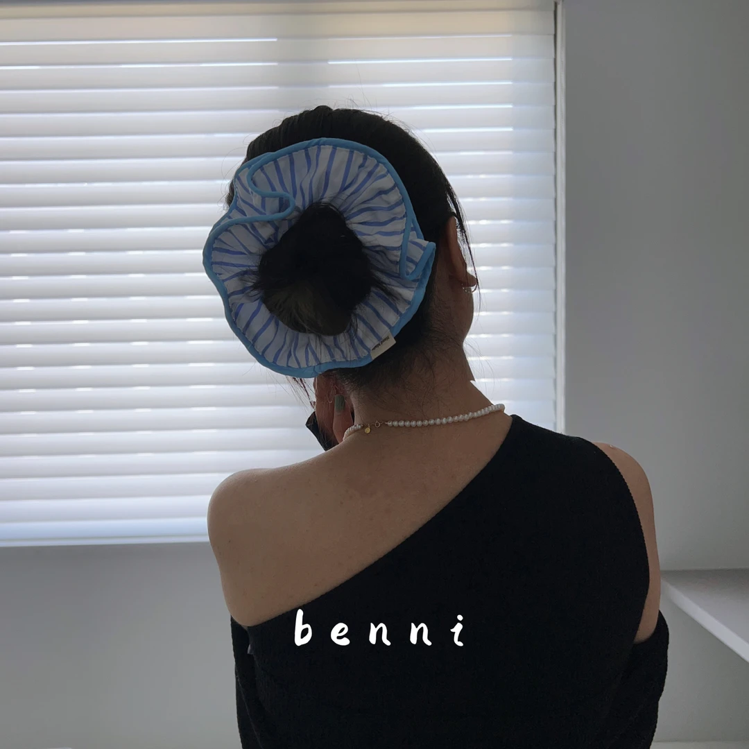 韩系条纹小蛮腰头花~超大号大肠发圈发绳韩国发饰气质丸子头头饰