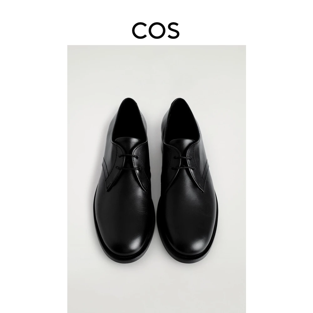 COS女士 皮革德比鞋黑色2025秋季新品1299988001H