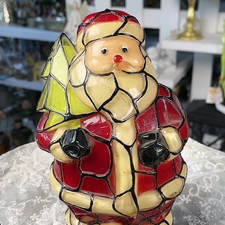 树脂透明树脂圣诞老人夜灯