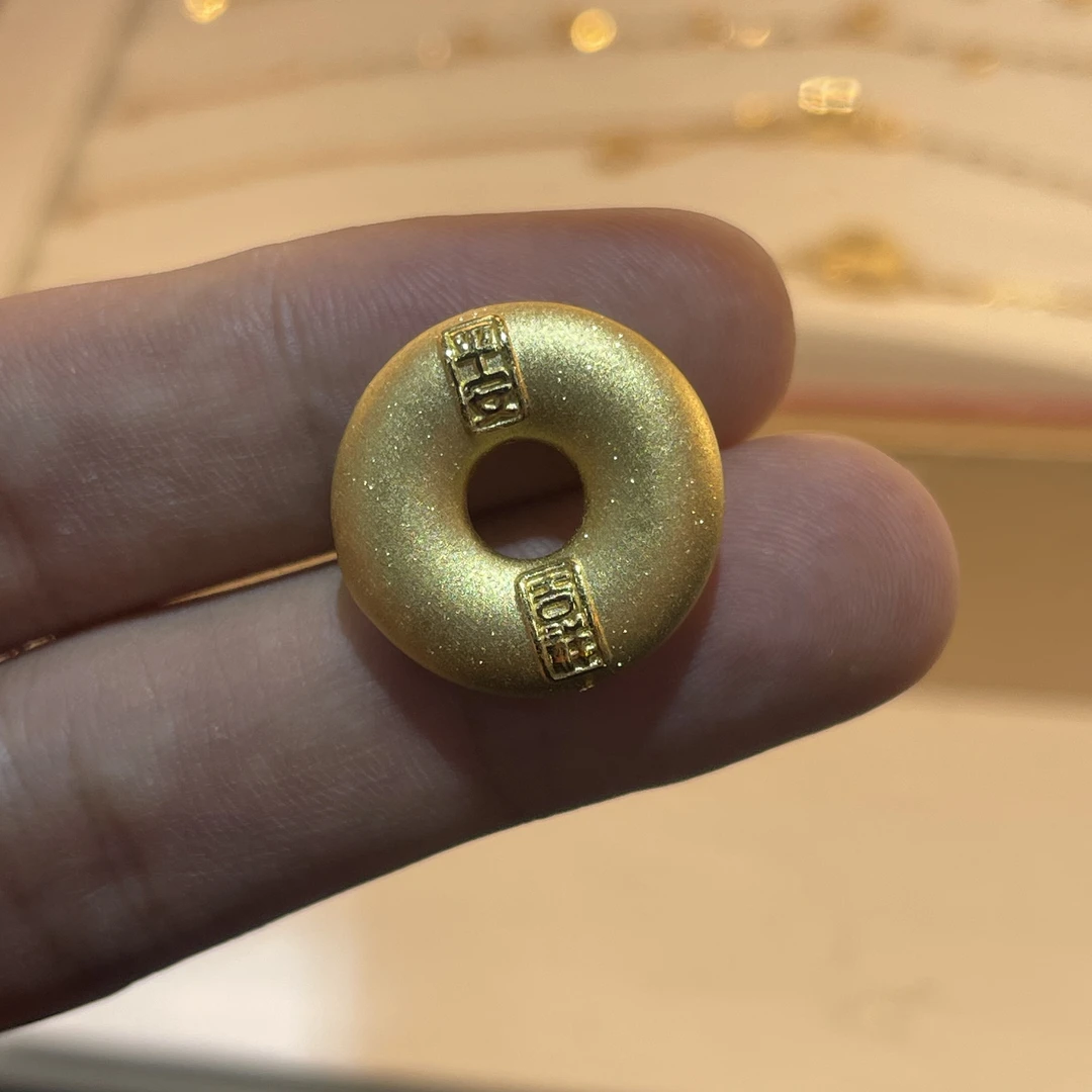 足金饰品 足金999 小版平安扣吊坠 A6