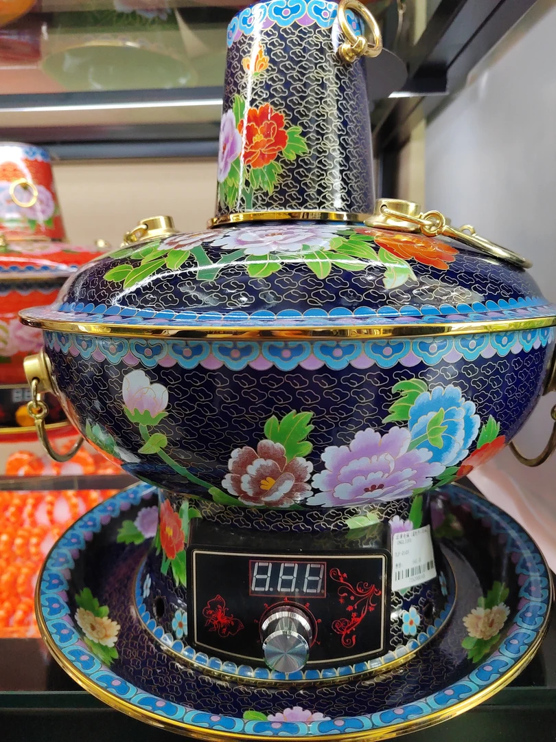 32电火锅珐琅纯老北京涮羊肉紫铜锅插电家用商用