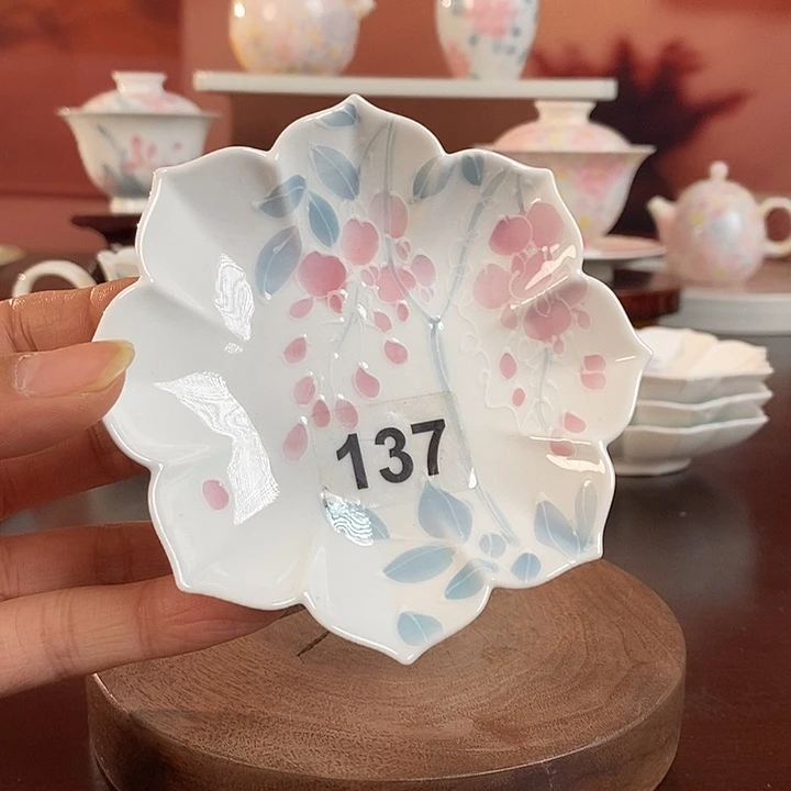 杯垫手绘釉下彩高温