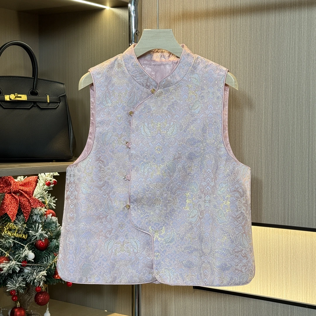 【绣罗花】2025春新款新中式古典国风气质复古高级浮雕提花女士马甲