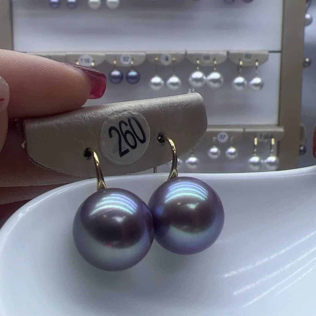 淡水珍珠耳饰18K金镶嵌