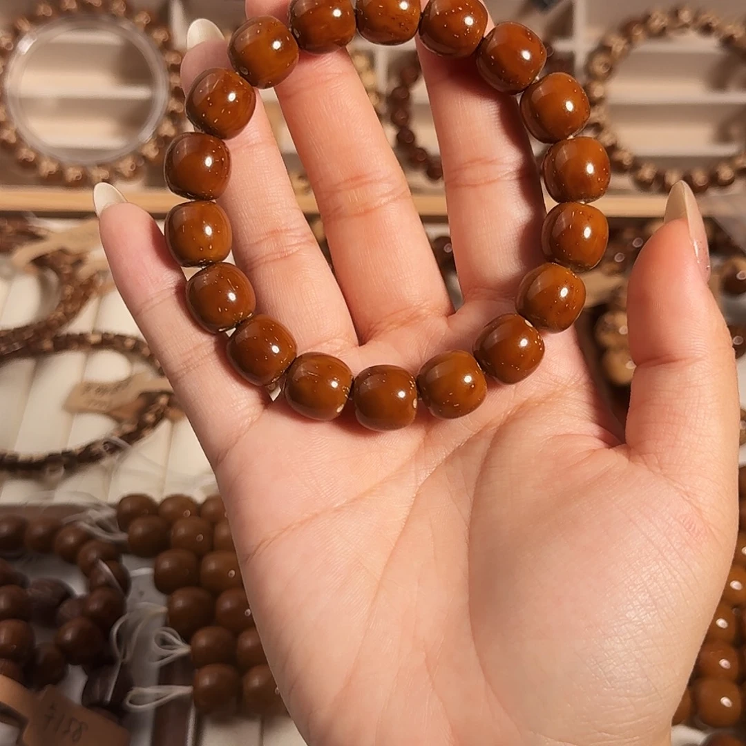 紫金鼠手串12.8*12.6极致棕黄半实心紫金鼠老型