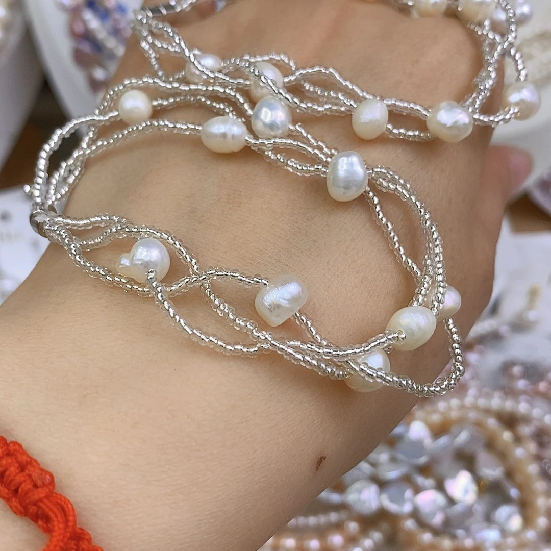 淡水珍珠手绳合金