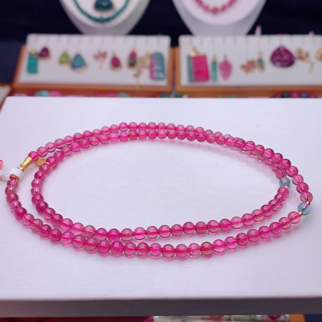 项链18K金镶嵌碧玺项链d