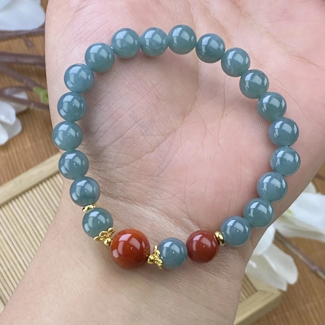 08高冰蓝翡单圈手串