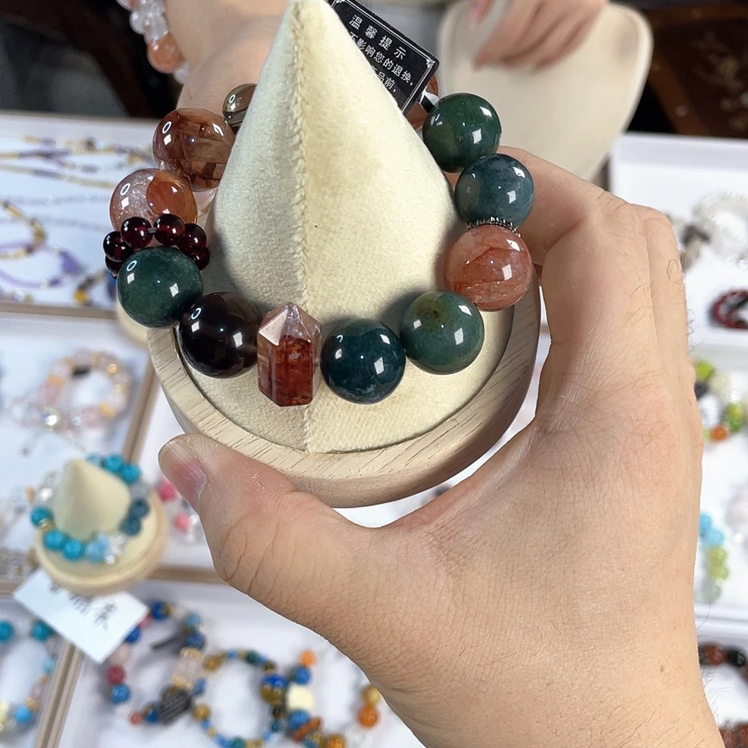 水晶手链银S925镀金镶嵌