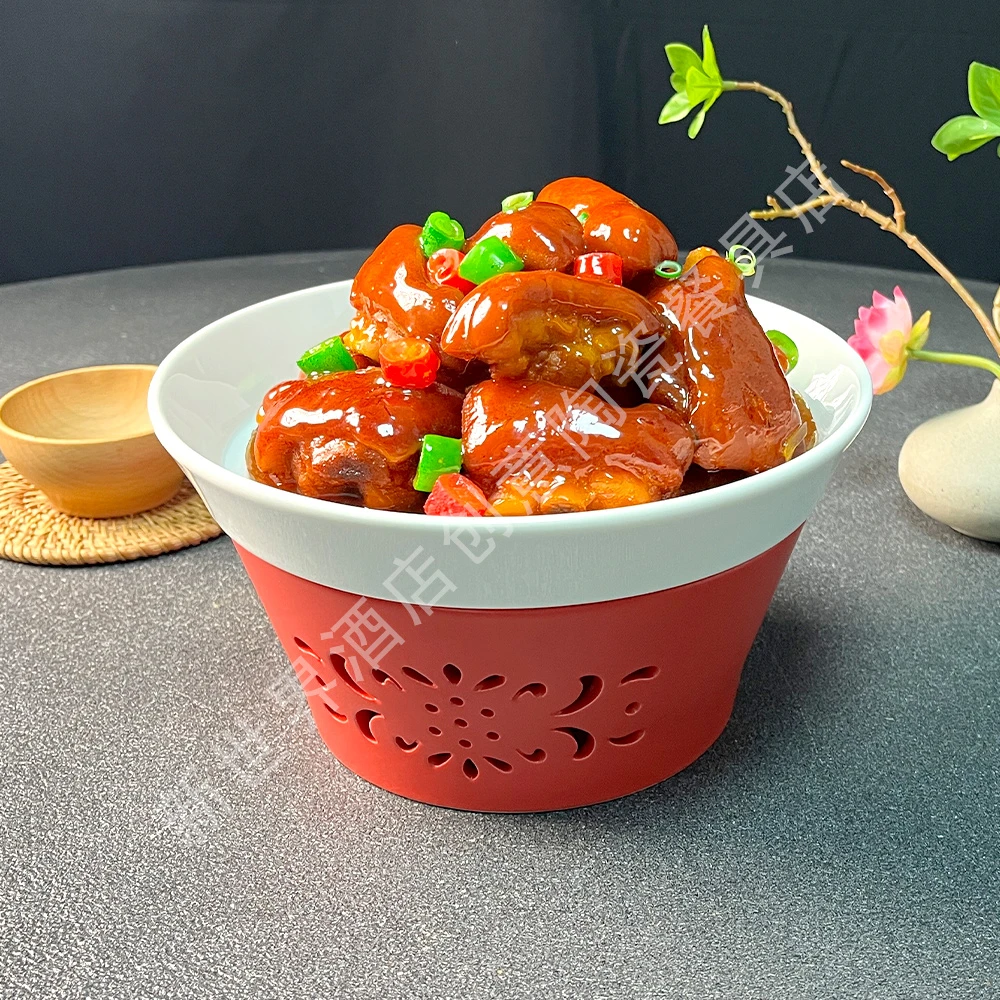 创意旭日国风陶瓷加热保温明炉酒店商用家用高档餐具餐饮品质好物
