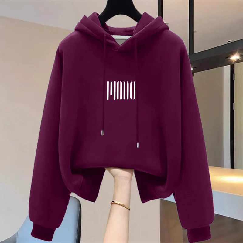 设计感小众秋冬新款2025加绒加厚套头连帽卫衣女短款宽松韩版外套