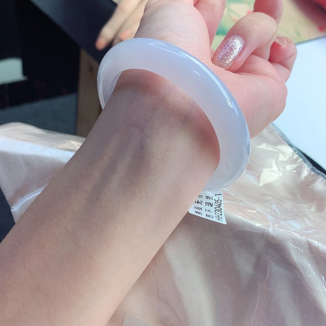 未镶嵌手镯翡翠天然A货翡翠54/55荔枝肉樱花粉