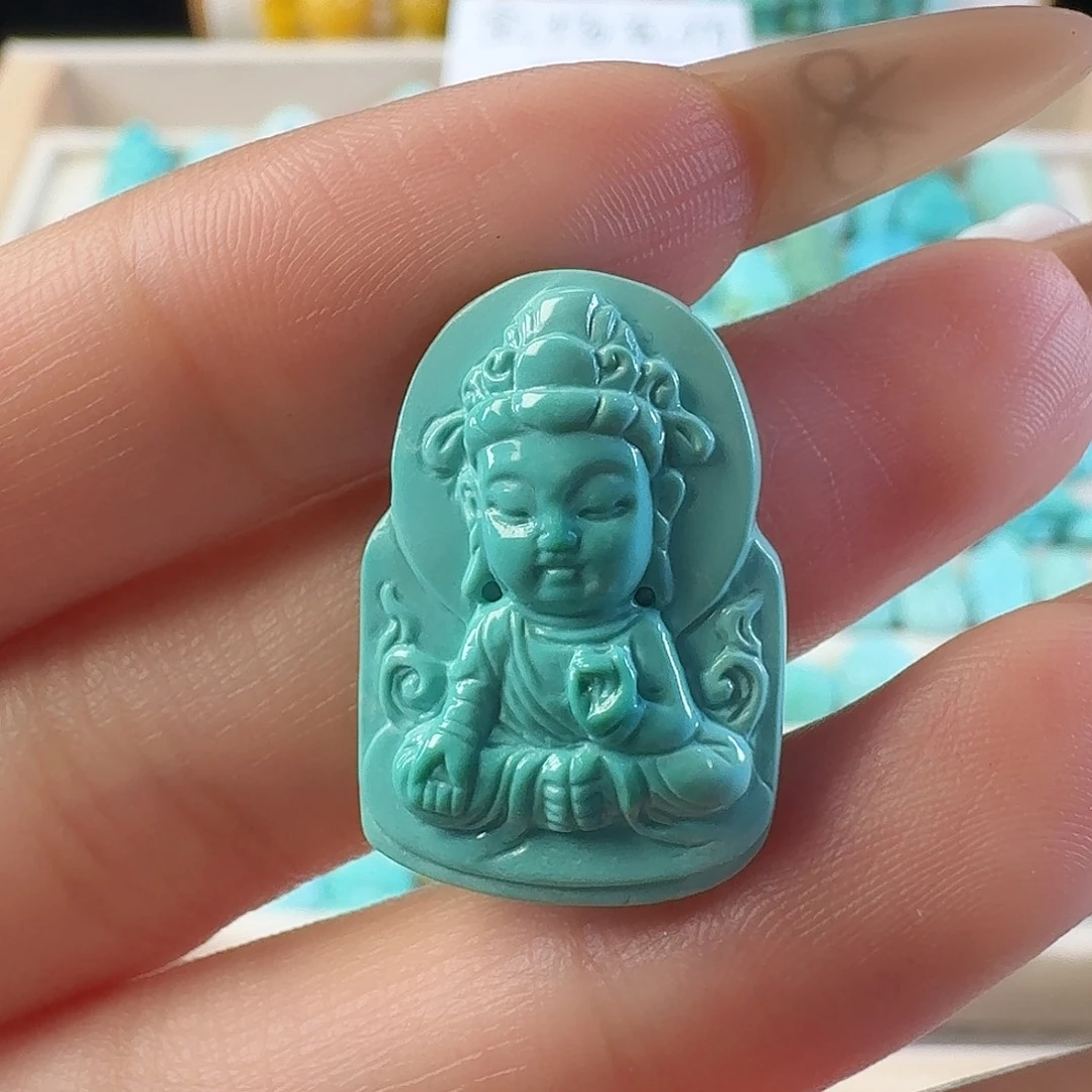 绿松石未镶嵌吊坠(不含链)菩萨