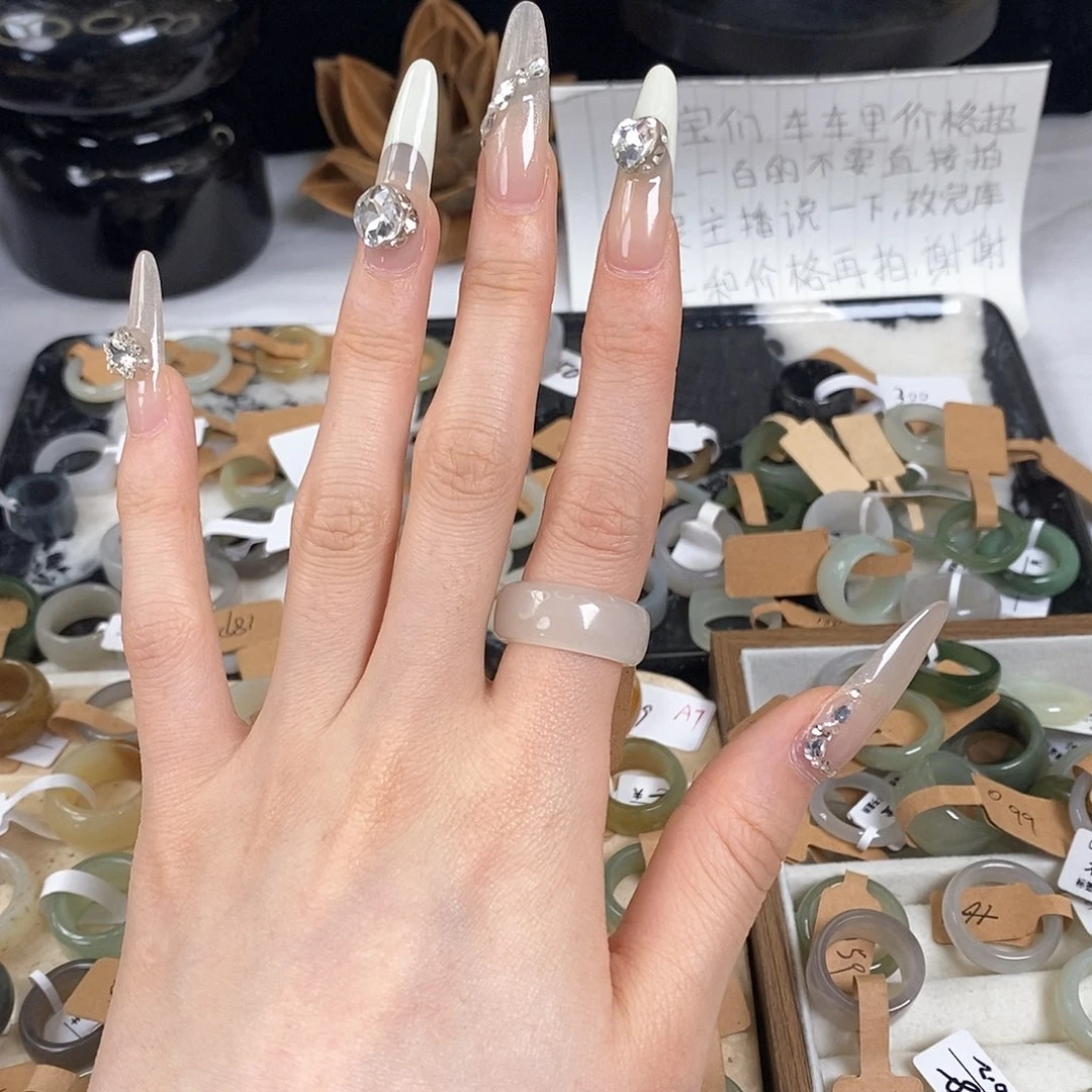 未镶嵌戒指和田玉z76白玉圆切17.1